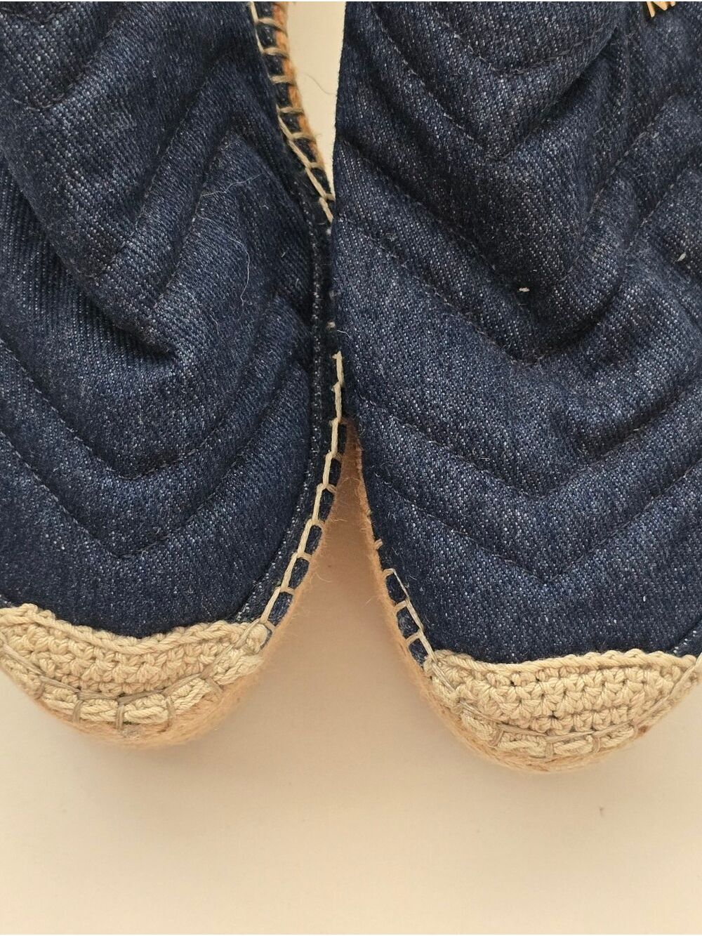 DKNY Ricki Espadrille Flatform Mules in Denim Navy Blue Size 9 - Picture 7 of 13